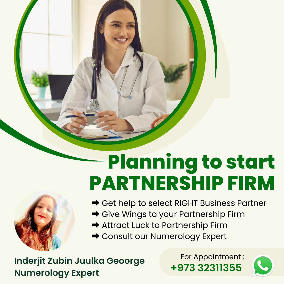 Numerology Consultation for PARTNERSHIP FIRM - Inderjit Zubin Juulka Geoorge - New Jersey